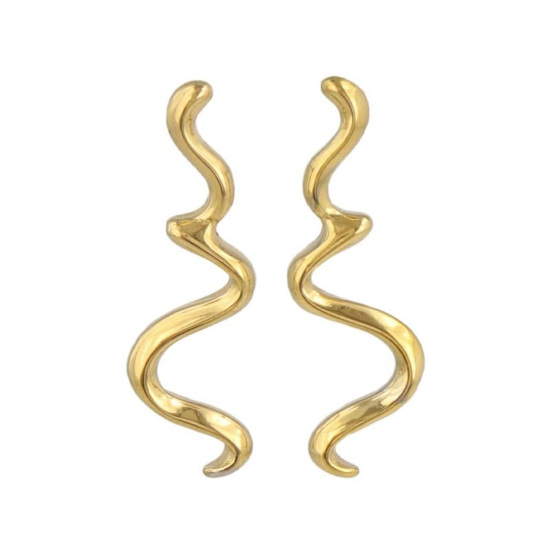 ピアス Errer series ステンレス ウェーブ ライン ステンレスポスト スタッドピアス