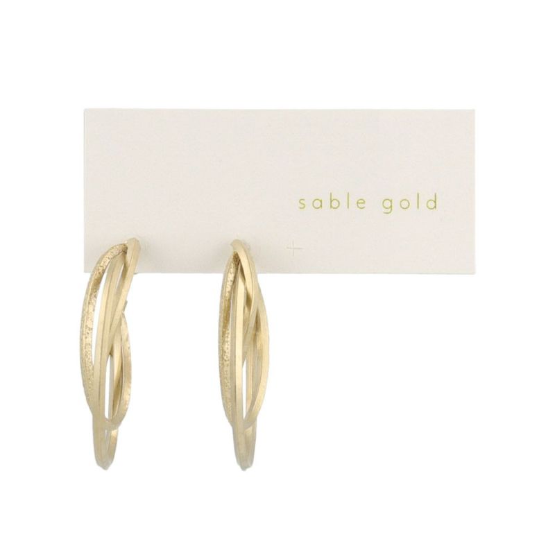 ピアス sable gold サブルゴールド カーブ ライン レイヤード ステンレスポスト C型 スタッドピアス