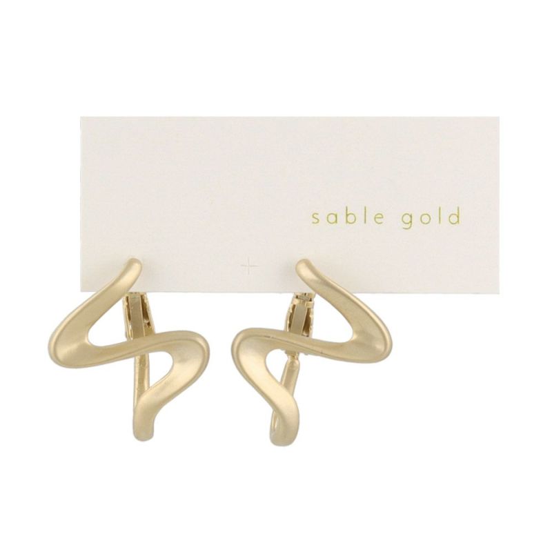 ピアス ニッケルフリー sable gold サブルゴールド ウェーブ ステンレスポスト フープピアス