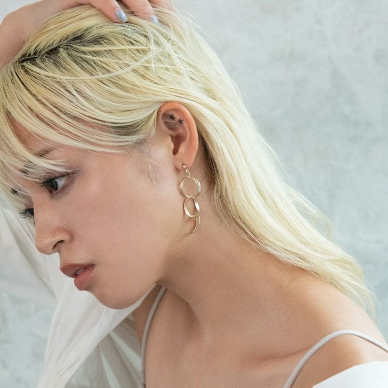 ピアス ニッケルフリー sable gold サブルゴールド チェーン ステンレスポスト スタッドピアス