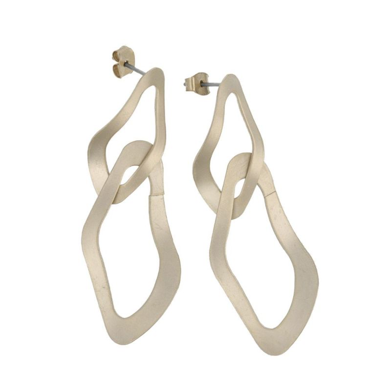 ピアス ニッケルフリー sable gold サブルゴールド チェーン ウェーブ ステンレスポスト スタッドピアス