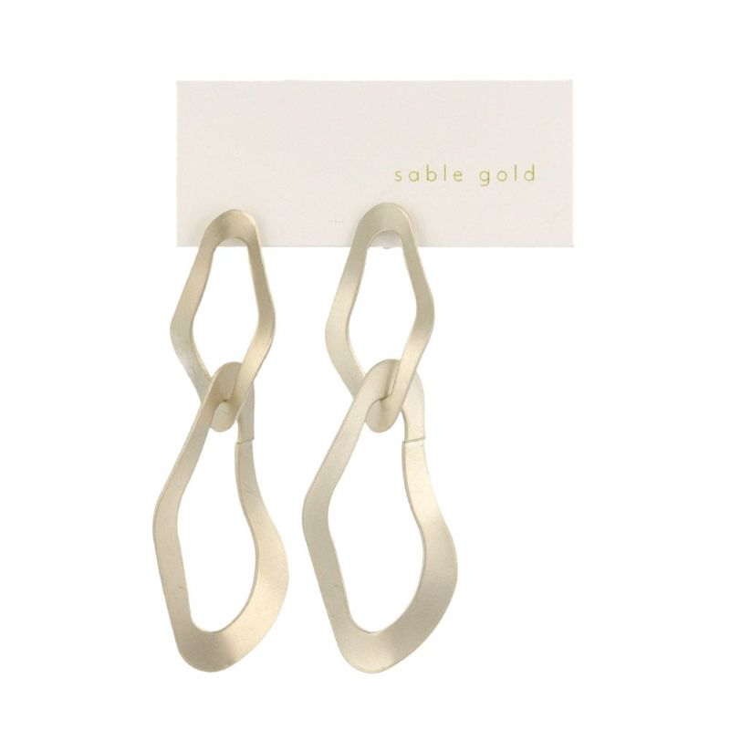 ピアス ニッケルフリー sable gold サブルゴールド チェーン ウェーブ ステンレスポスト スタッドピアス