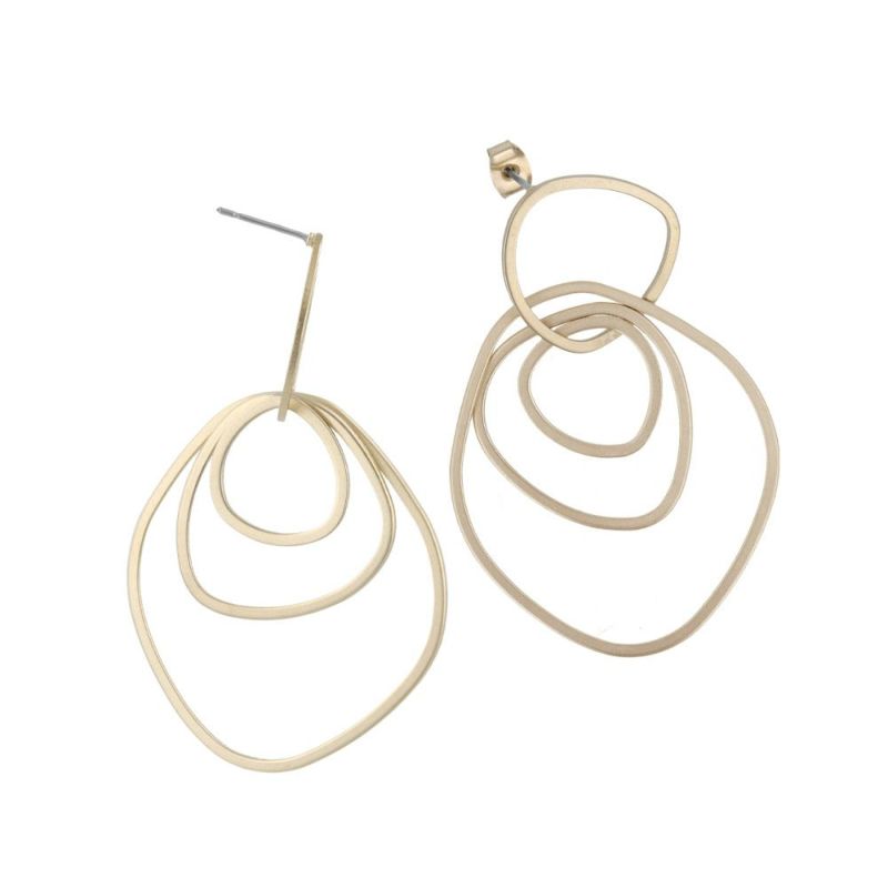 ピアス ニッケルフリー sable gold サブルゴールド レイヤード リング ステンレスポスト ドロップピアス