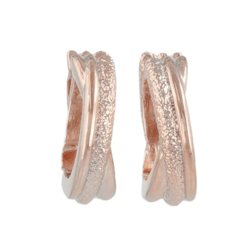 イヤリング ニッケルフリー テクスチャー メタル クロス クラッチイヤリング フープイヤリング