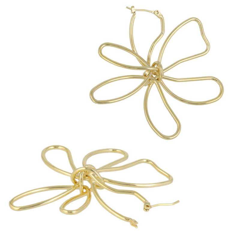 ピアス ニッケルフリー メタル 花 フラワー ビッグ ステンレスポスト スタッドピアス