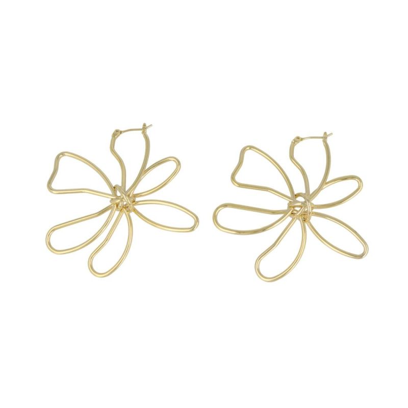 ピアス ニッケルフリー メタル 花 フラワー ビッグ ステンレスポスト スタッドピアス