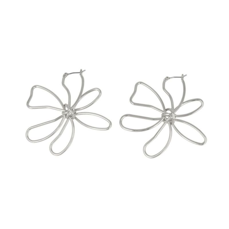 ピアス ニッケルフリー メタル 花 フラワー ビッグ ステンレスポスト スタッドピアス