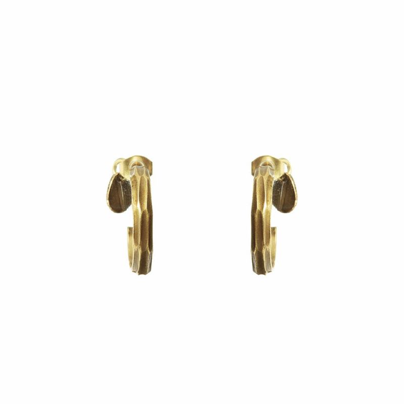 【LIMITED NUMBER】70's USAparts ピアス メタル カット チタンポスト C型 スタッドピアス