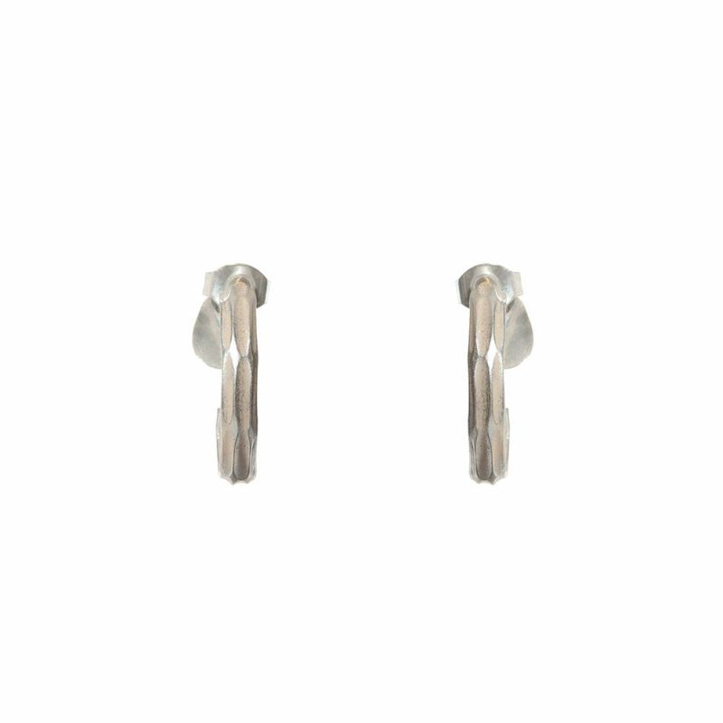 【LIMITED NUMBER】70's USAparts ピアス メタル カット チタンポスト C型 スタッドピアス