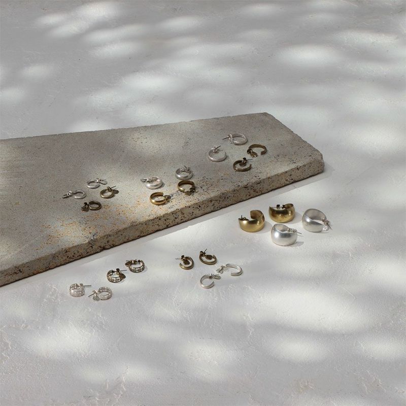 【LIMITED NUMBER】70's USAparts ピアス メタル フラワー チタンポスト C型 スタッドピアス