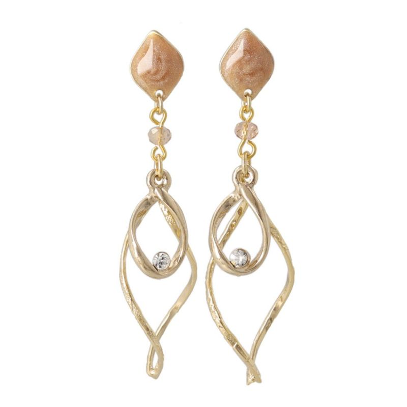 ピアス ニッケルフリー カラー エポ ストーン ビーズ ドロップ メタル チタンポスト スタッドピアス