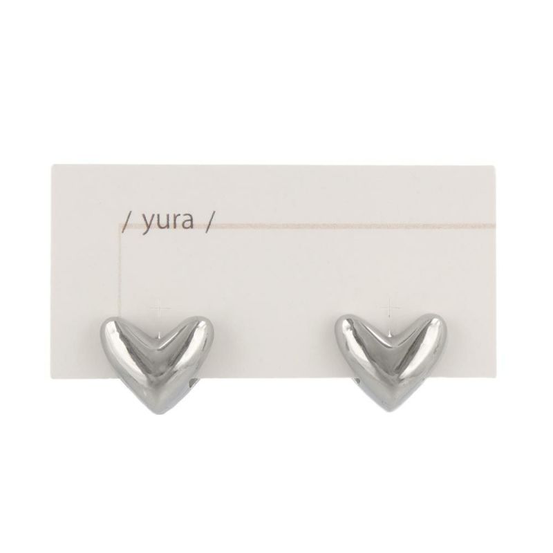 ピアス yura ニッケルフリー ハート ワンタッチ フープピアス