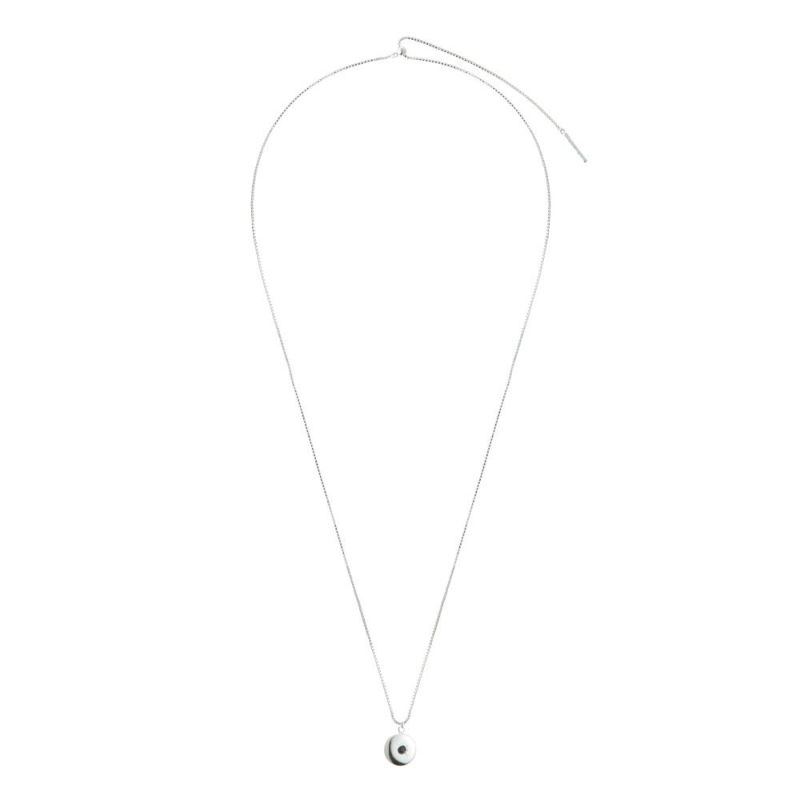 【LIMITED NUMBER】silver925 plated collection サークル ストーン スライドスルータイプ ロケットペンダント ネックレス ニッケルフリー オリジナル巾着付き
