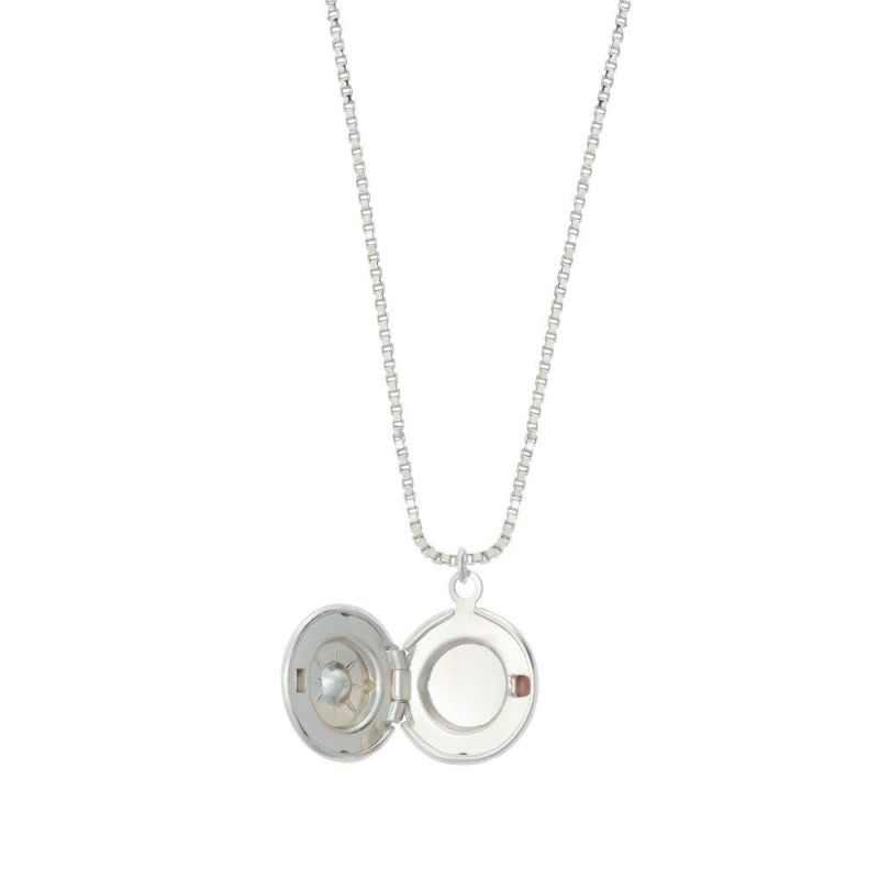 【LIMITED NUMBER】silver925 plated collection サークル ストーン スライドスルータイプ ロケットペンダント ネックレス ニッケルフリー オリジナル巾着付き
