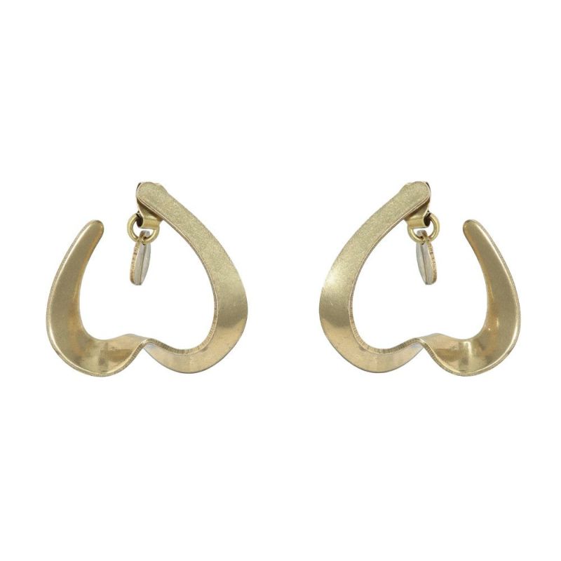 【LIMITED NUMBER】Vintage Like ハート シェイプ チタンポスト スタッドピアス ニッケルフリー
