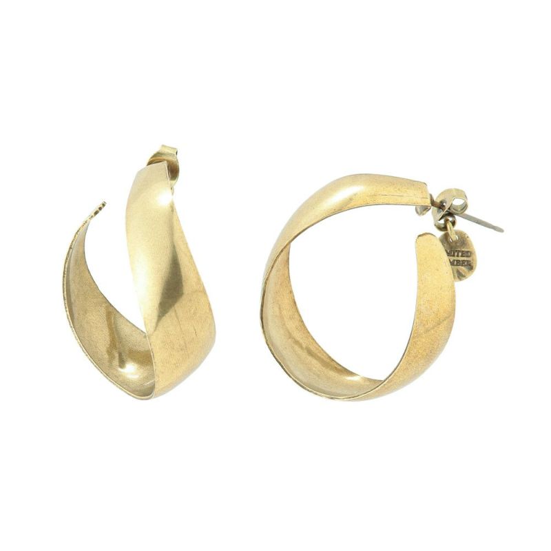 【LIMITED NUMBER】Vintage Like ツイスト サークル チタンポスト スタッドピアス