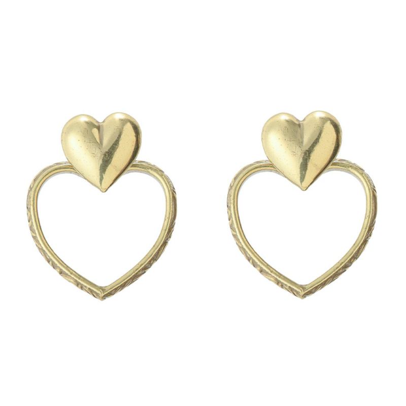 【LIMITED NUMBER】Vintage Like ハート チタンポスト バックキャッチ スタッドピアス ニッケルフリー