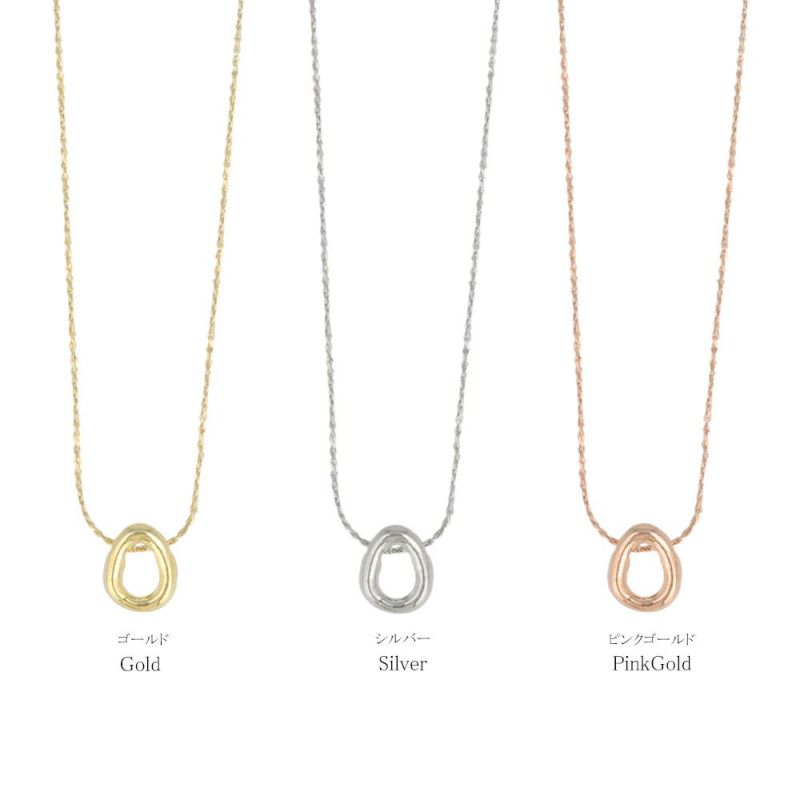 ネックレス tiny. ニッケルフリー オーバル メタル プチネックレス