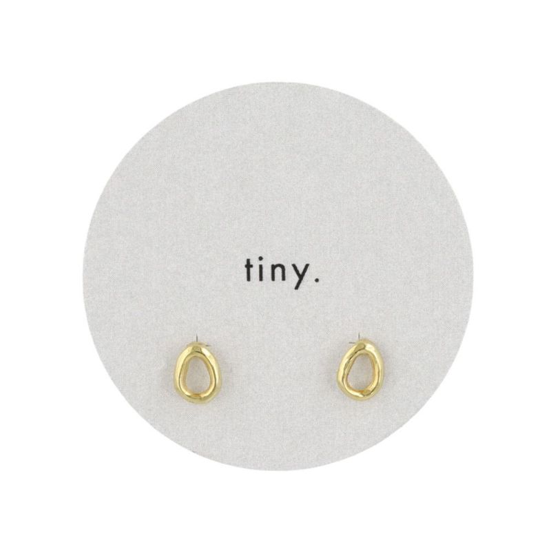 ピアス tiny. ニッケルフリー オーバル メタル スタッドピアス