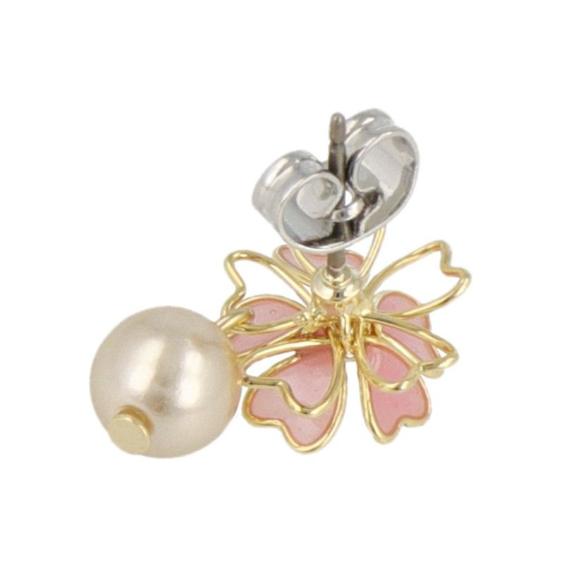 ピアス ニッケルフリー 桜 パール チタンポスト スタッドピアス