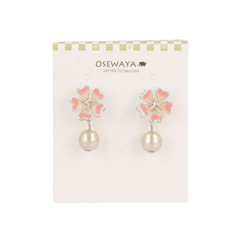 ピアス ニッケルフリー 桜 パール チタンポスト スタッドピアス