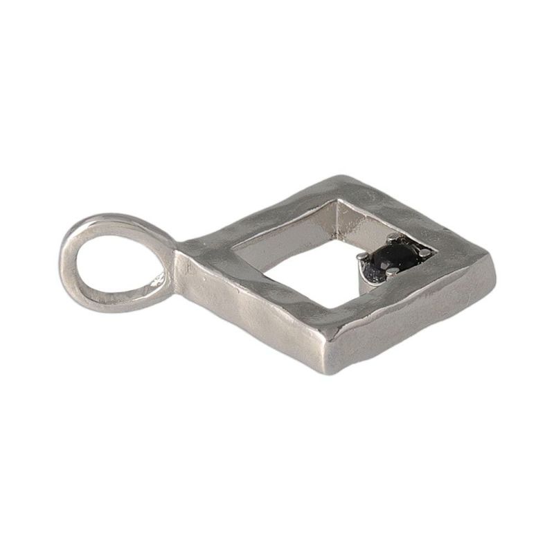 【Finobelle】necklace charm/選べるペンダントチャーム 本ロジウム厚メッキ スクエア 天然石 オニキス ネックレスチャーム ニッケルフリー