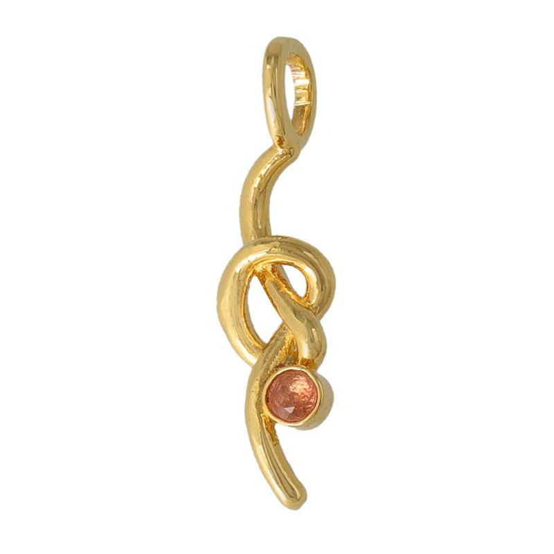 【Finobelle】necklace charm/選べるペンダントチャーム ゴールド厚メッキ ニュアンス ノット 天然石 ピンクトルマリン ネックレスチャーム ニッケルフリー