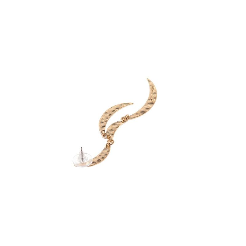 【LIMITED NUMBER】MOON ピアス ニッケルフリー マットメタル クレッセントムーン スウィング チタンポスト スタッドピアス