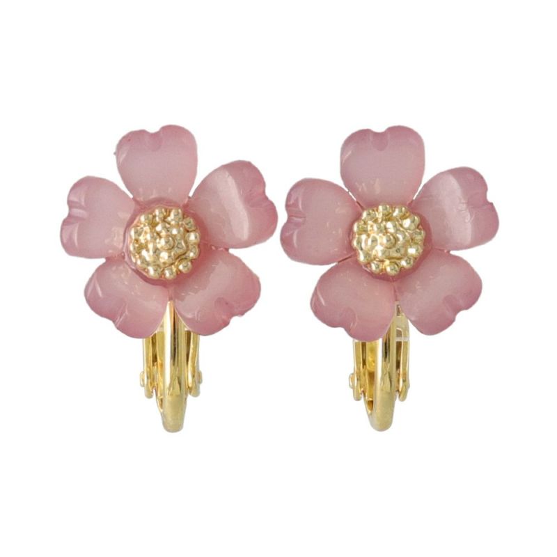 イヤリング ニッケルフリー 桜 メタル ネジバネ式イヤリング
