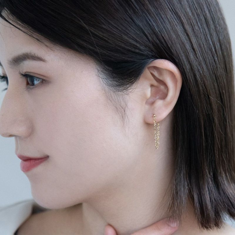 ピアス ニッケルフリー チェーン バックキャッチピアス