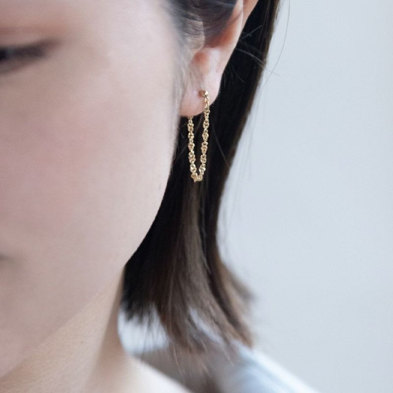 ピアス ニッケルフリー チェーン バックキャッチピアス