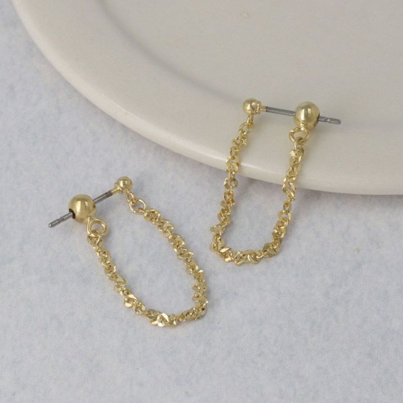 ピアス ニッケルフリー チェーン バックキャッチピアス