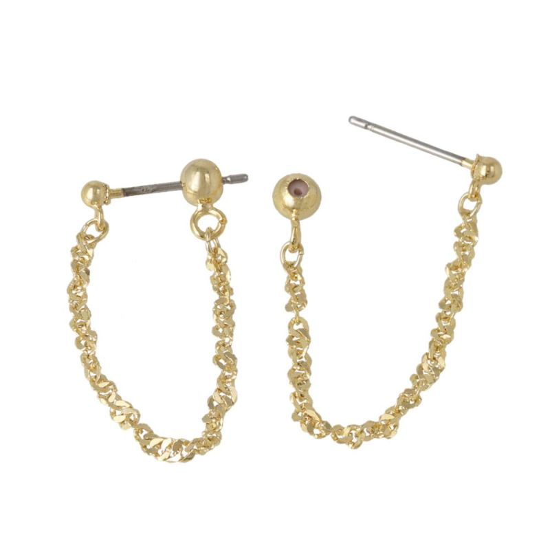 ピアス ニッケルフリー チェーン バックキャッチピアス