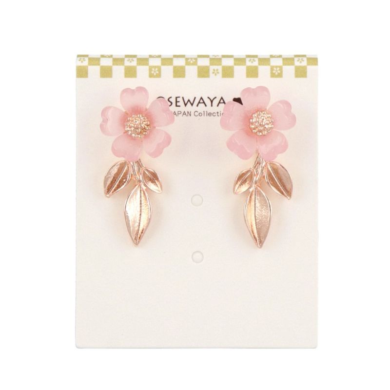 ピアス ニッケルフリー 桜 リーフ メタル チタンポスト スタッドピアス