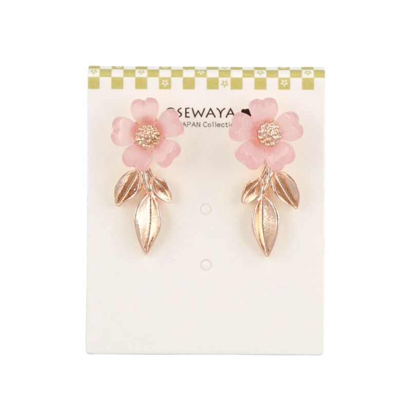 ピアス ニッケルフリー 桜 リーフ メタル チタンポスト スタッドピアス