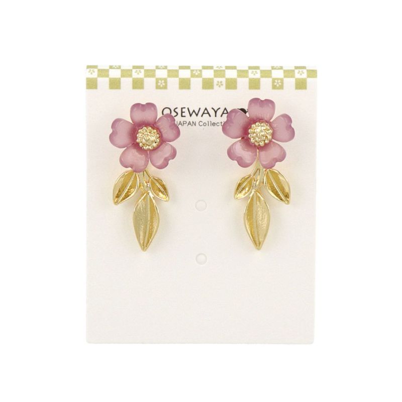 ピアス ニッケルフリー 桜 リーフ メタル チタンポスト スタッドピアス