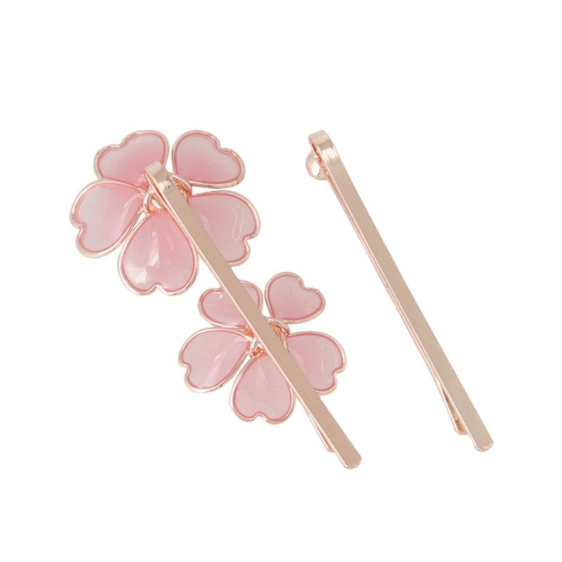ヘアピン ニッケルフリー 桜モチーフ&ストーン 2本セット アメピン