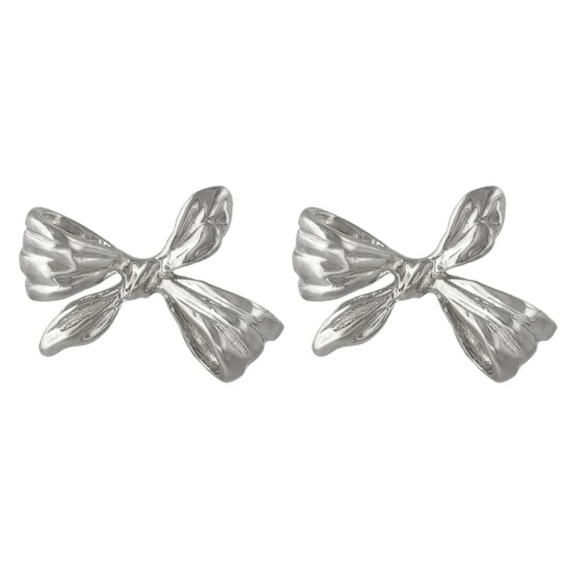 ピアス ニッケルフリー メタル リボン スタッドピアス