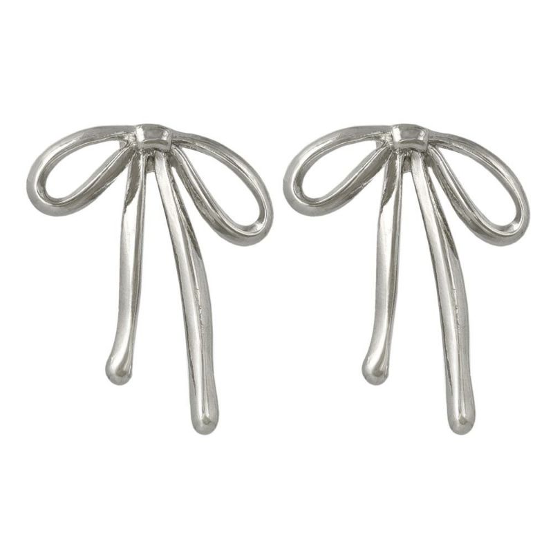 ピアス ニッケルフリー メタル リボン スタッドピアス