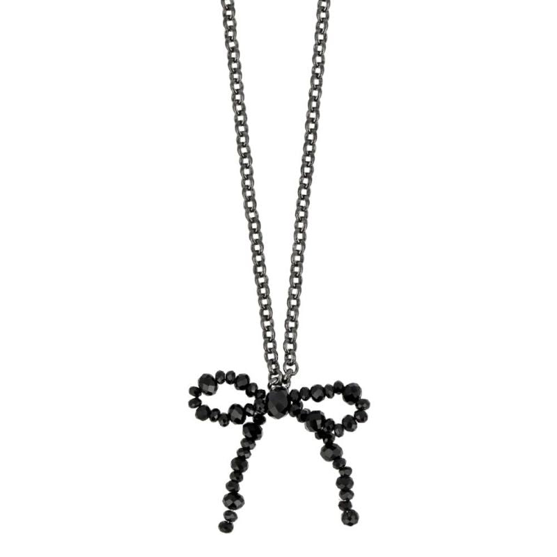 ネックレス beads accessory ニッケルフリー カットビーズ リボン サークルチェーン チョーカー