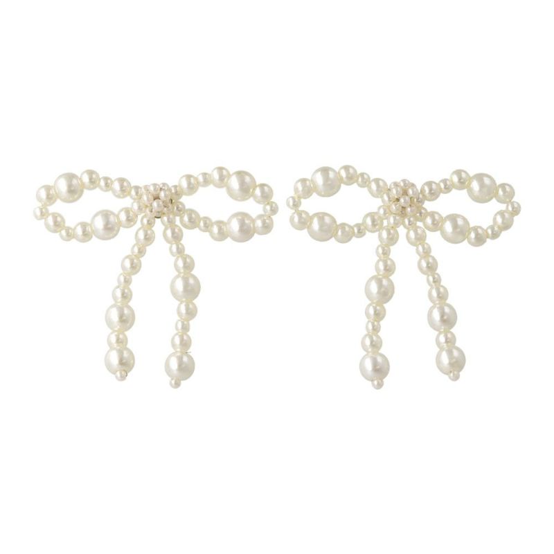 ピアス beads accessory ニッケルフリー パール リボン チタンポスト スタッドピアス
