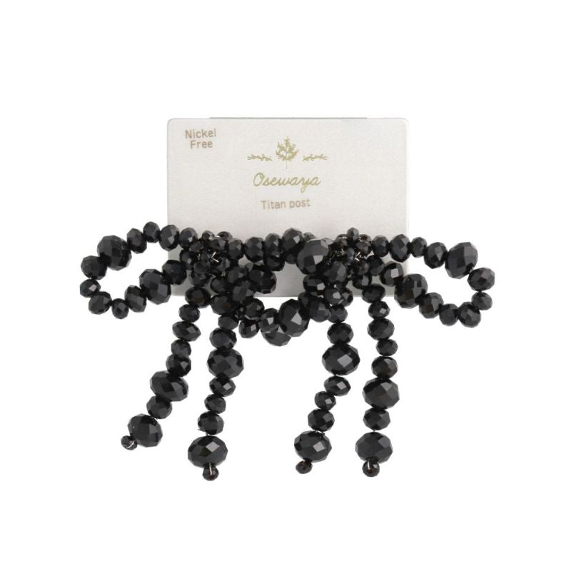 ピアス beads accessory ニッケルフリー カットビーズ リボン チタンポスト スタッドピアス