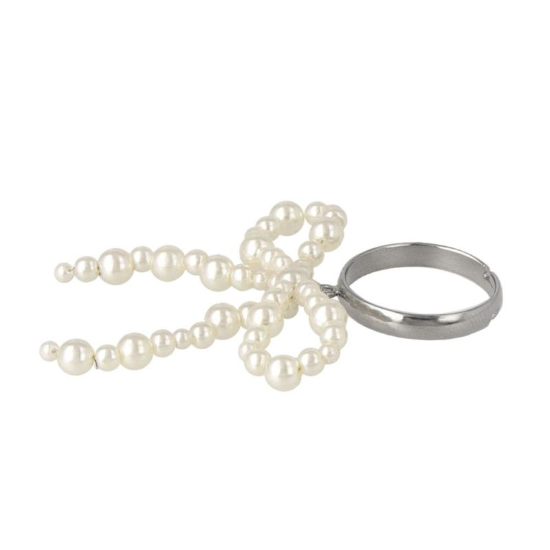 リング beads accessory ニッケルフリー パール リボン フリーサイズ 指輪
