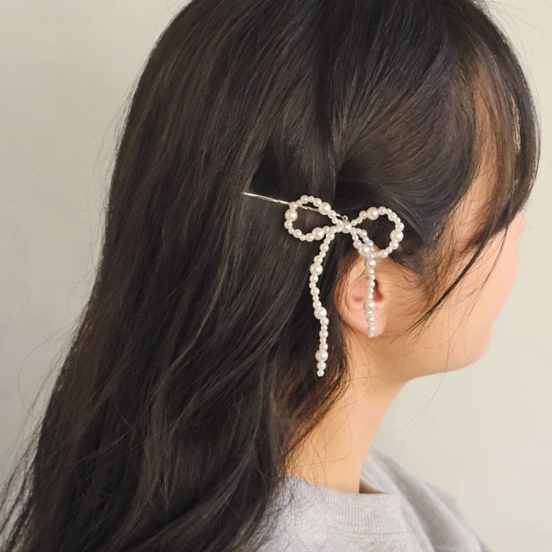 ヘアピン beads accessory パール リボン アメピン カフピン