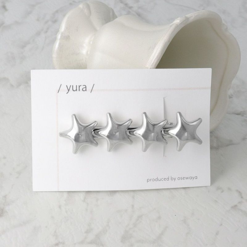 ヘアクリップ yura 4連メタルスター