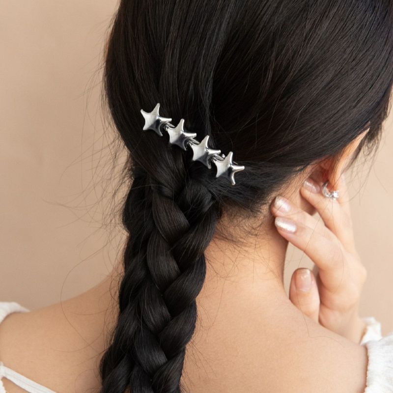 ヘアクリップ yura 4連メタルスター