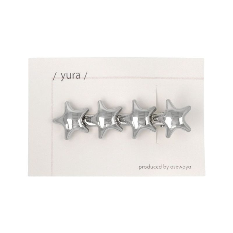 ヘアクリップ yura 4連メタルスター