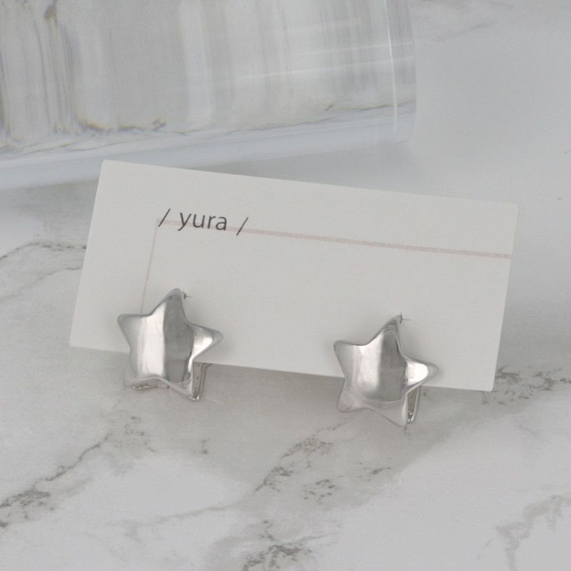 ピアス yura ニッケルフリー メタル スター フープピアス