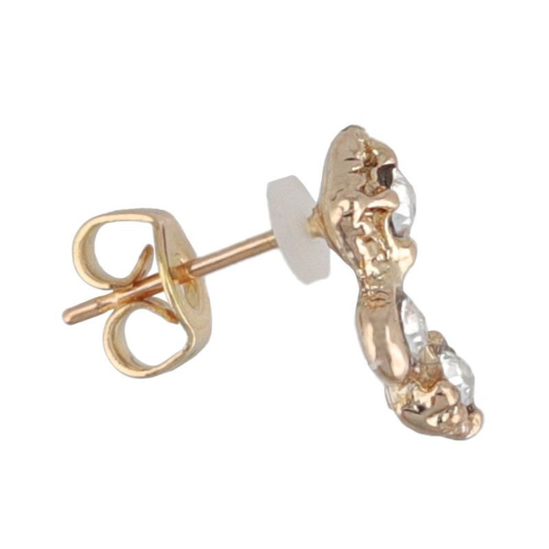 ピアス サークルxスクエア ストーン K18ピンクゴールドポスト スタッドピアス