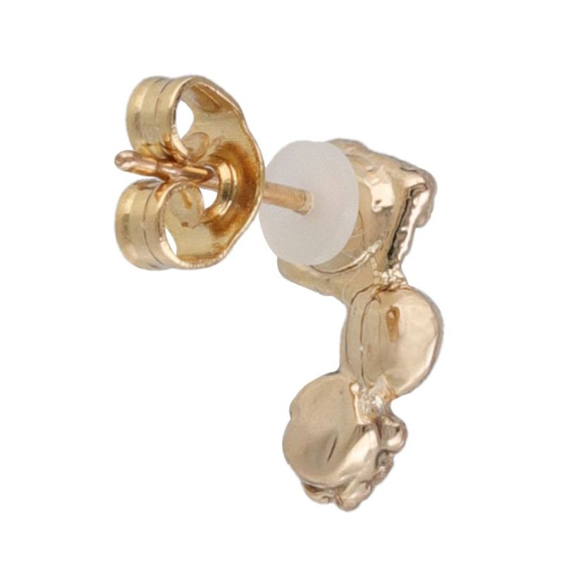 ピアス サークルxスクエア ストーン K18ピンクゴールドポスト スタッドピアス